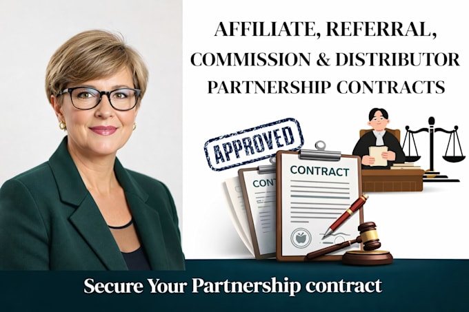 prepare affiliate, referral, commission and distributor partnership contracts