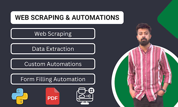 do python web scraping, data extraction and automation bots