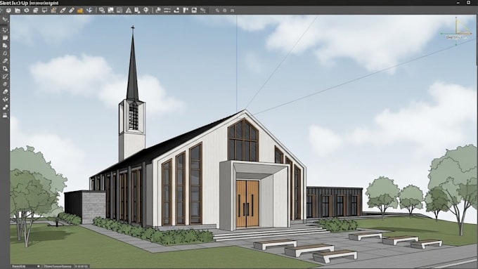Simple Church Rendering Render your 2d or 3d church interior and exterior design with ...