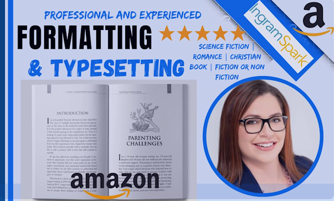 kdp book publishing, typesetting, book formatting, layout design for ebook