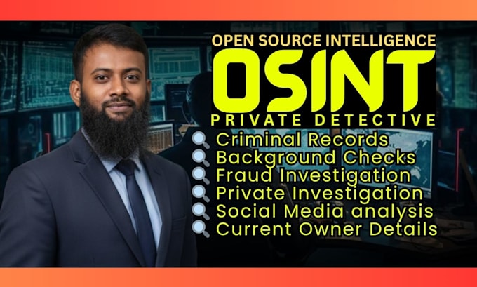 background check with criminal records and social media screening, osint