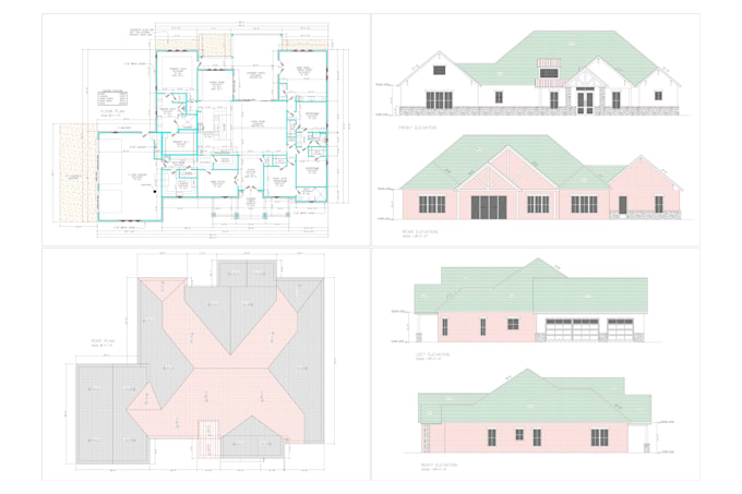 create detailed floor plans, elevations, and roof plan
