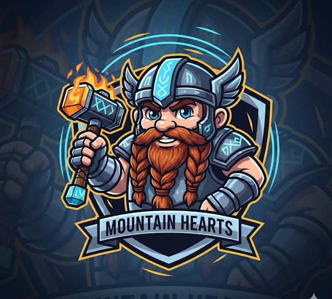 do a dwarf mascot logo with t shirt design