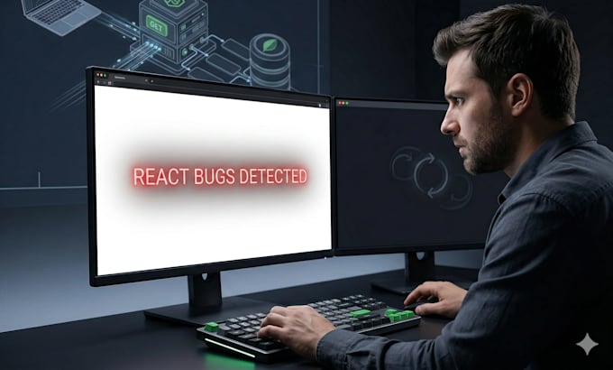 fix react js bugs, node js errors, and api connection issues