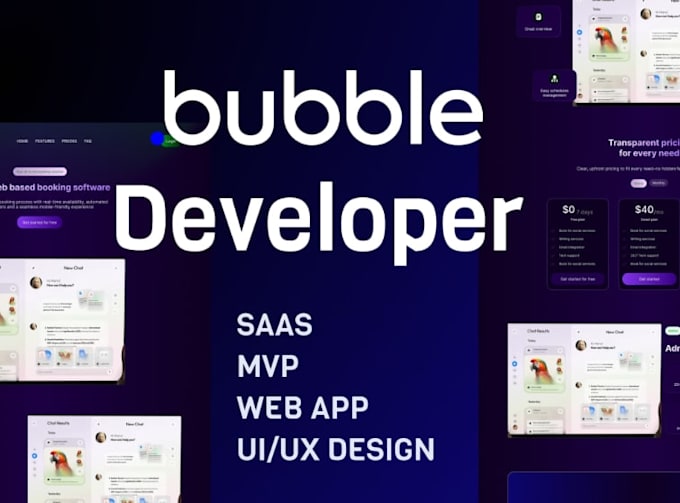Develop bubble io adalo glide bubble mvp api website web app saas ...