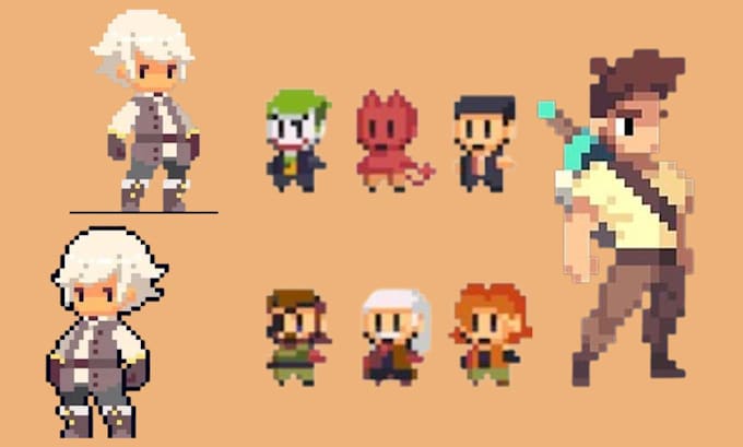 create pixel art character pixel art animation game assets
