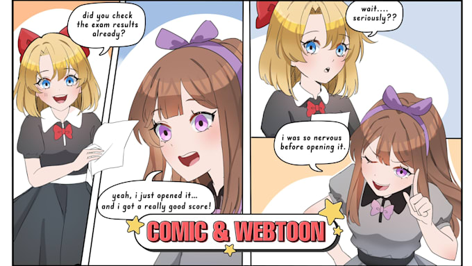 make a professional webtoon comic in manga or webcomic style