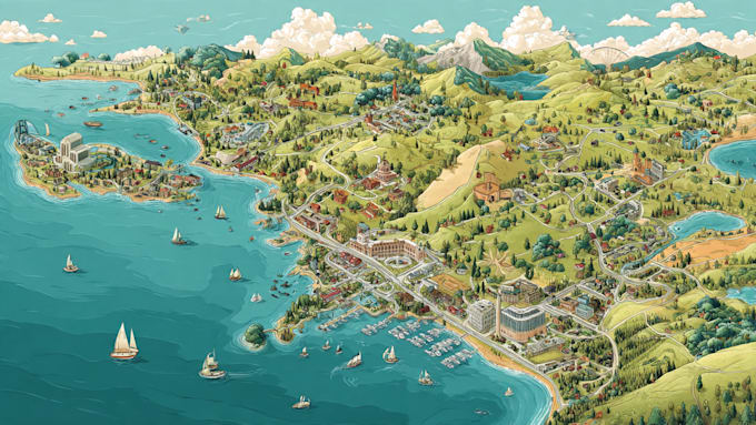 create vector map illustration for your business