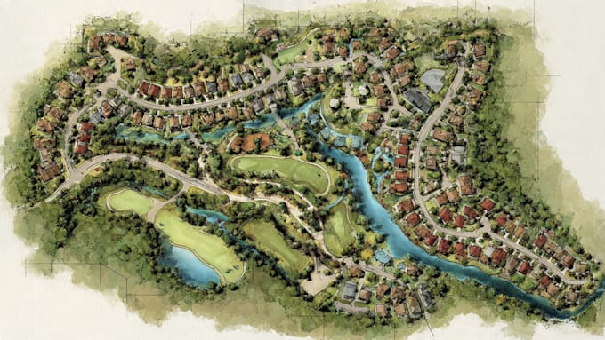 create master plan, site plan, or map illustration