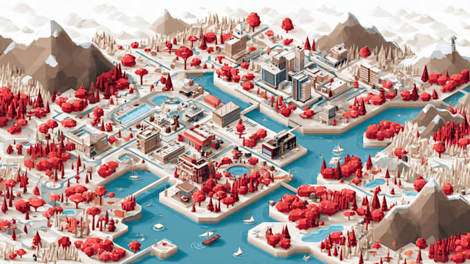 vector map illustration map design isometric city map
