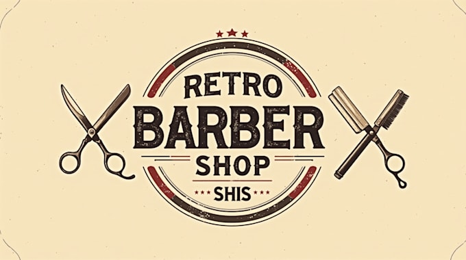 design realistic barber shop logo