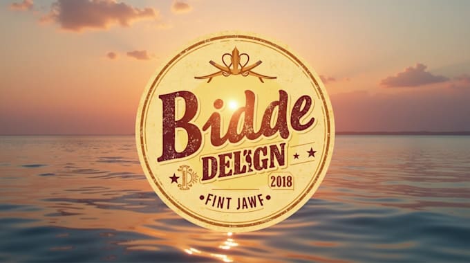 design outstanding sunset pine forest landscape  logo