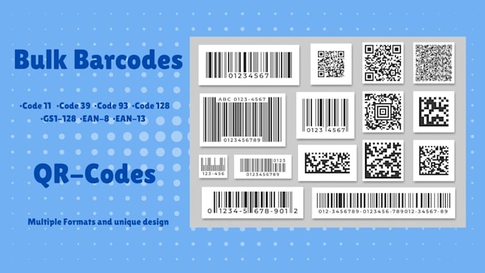 create unique barcodes in bulk for product label design and packaging design