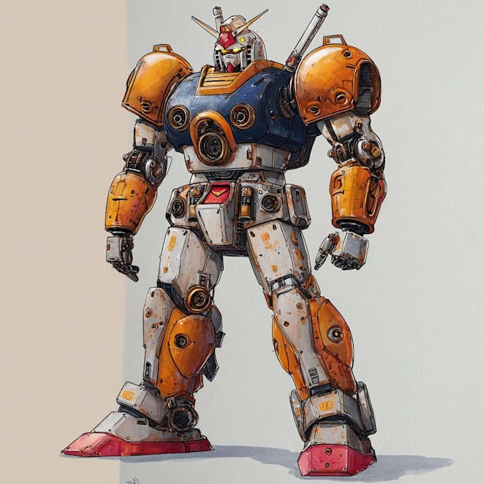 create futuristic sci fi robot character art
