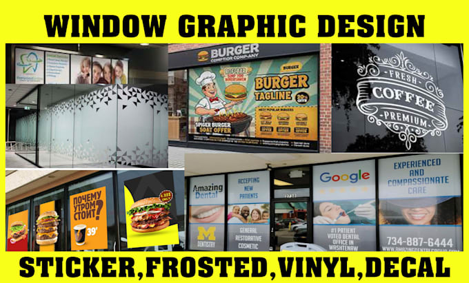creative shopfront or storefront window graphics and window sticker design