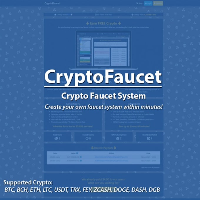 create a manuall crypto faucet website