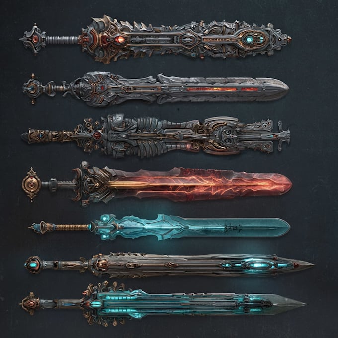 create concepts for sci fi and fantasy weapons