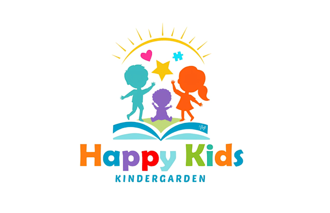create a cute, modern kindergarten and childcare logo design