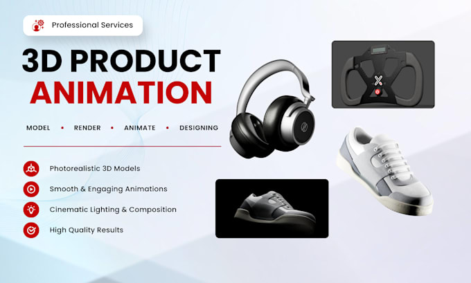 create realistic 3d product animation videos and cgi ads