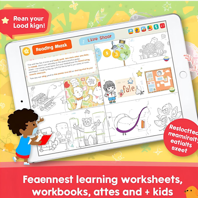 design personalized learning worksheets, activity sheets, workbooks for kids