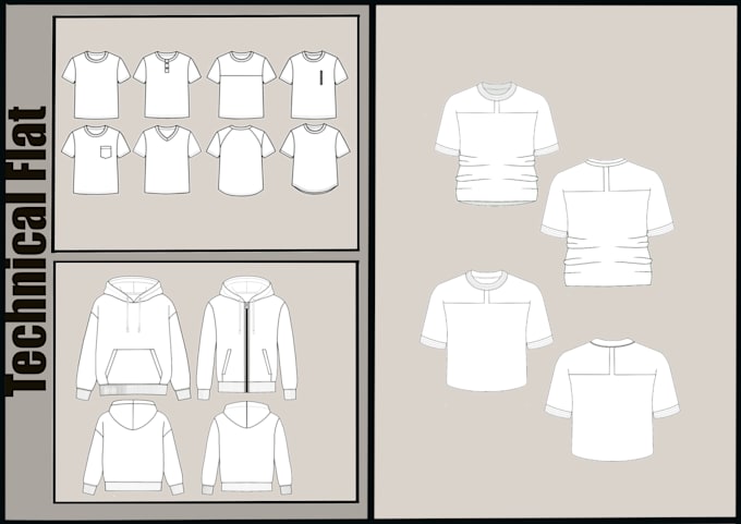 create professional flat sketches for clothing design