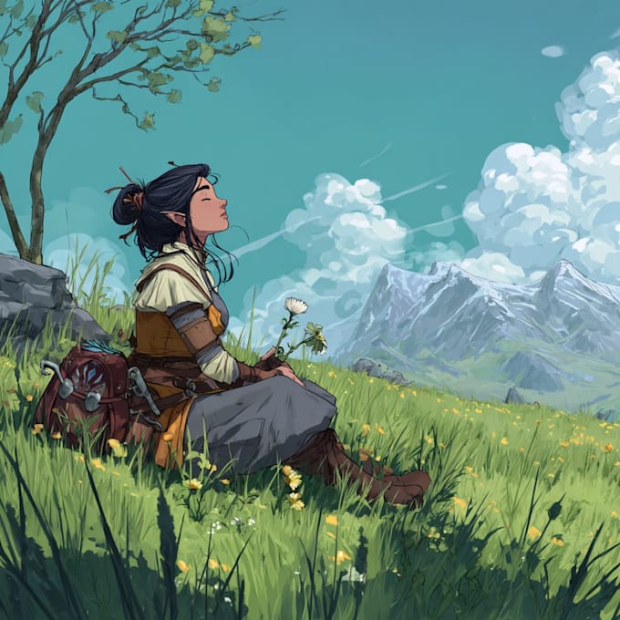 Do a stunning dnd character art illustration for you by Pyrharpi | Fiverr
