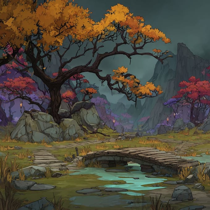 Create 2d game concept art background and environment by Suntungah | Fiverr