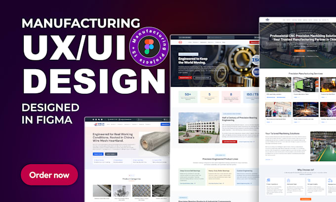 design a b2b manufacturing website UI UX in figma