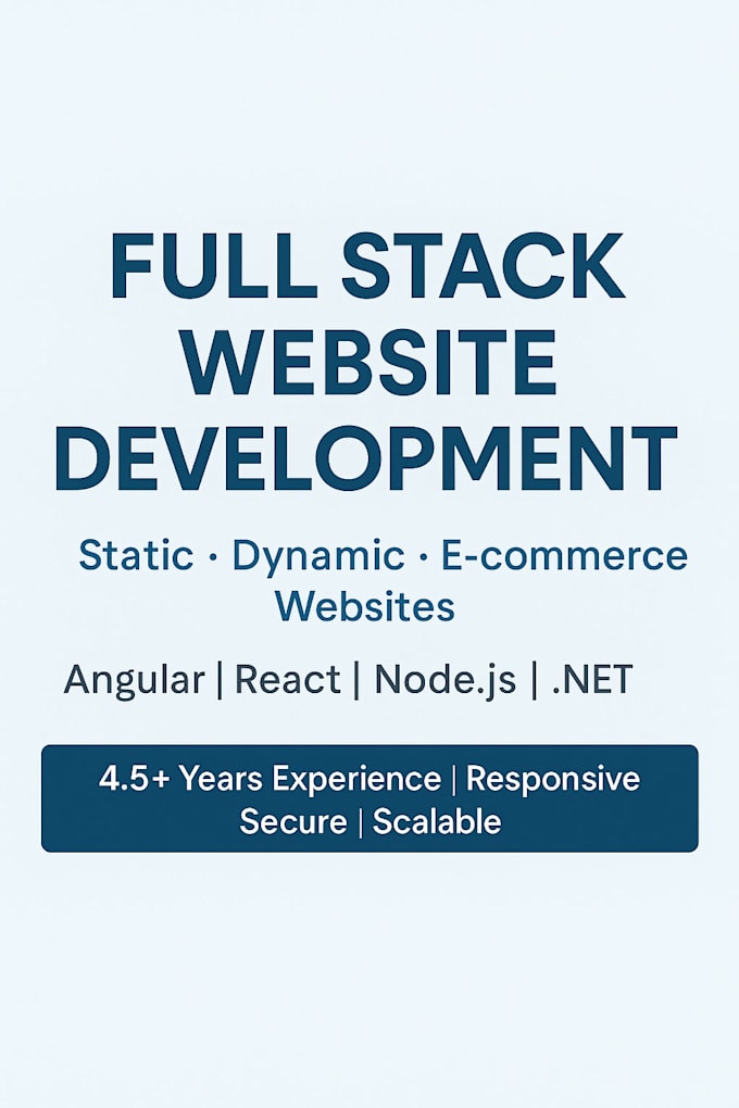 build modern static or dynamic websites as a full stack developer
