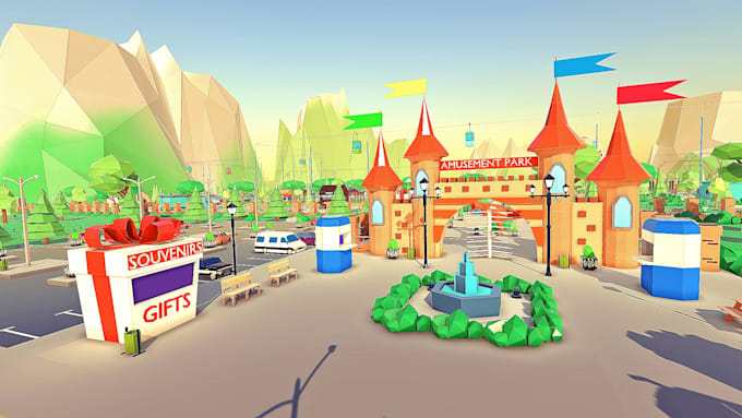 build professional low poly map, roblox map, roblox game asset, roblox map build