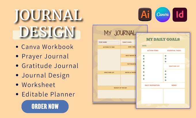 Design editable canva minimalistic journal, self care workbook ...