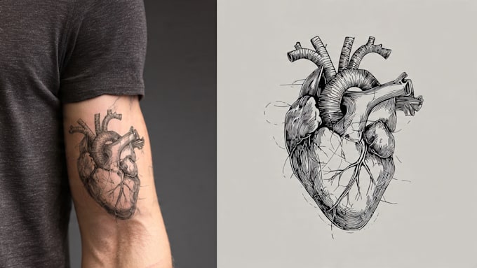 develop custom tattoo design, sketch