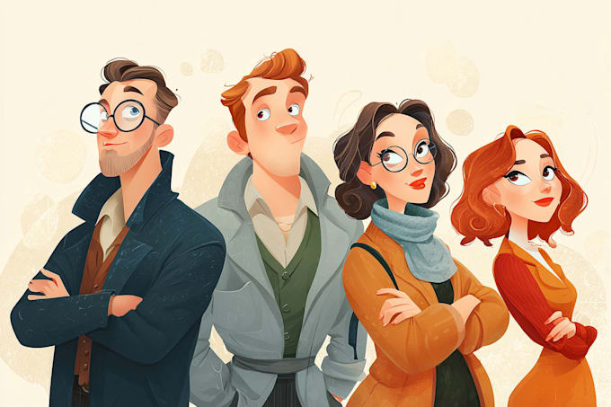 draw a digital cartoon illustration