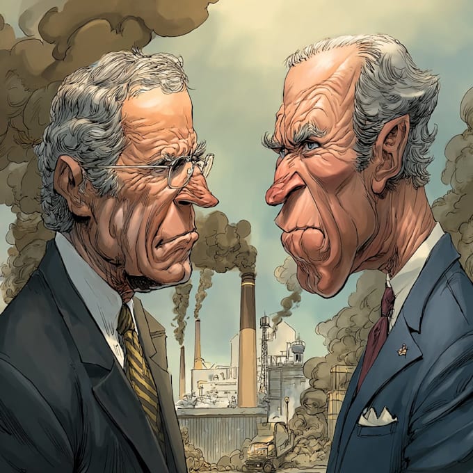 do newyorker, political comic strip in cartoon style