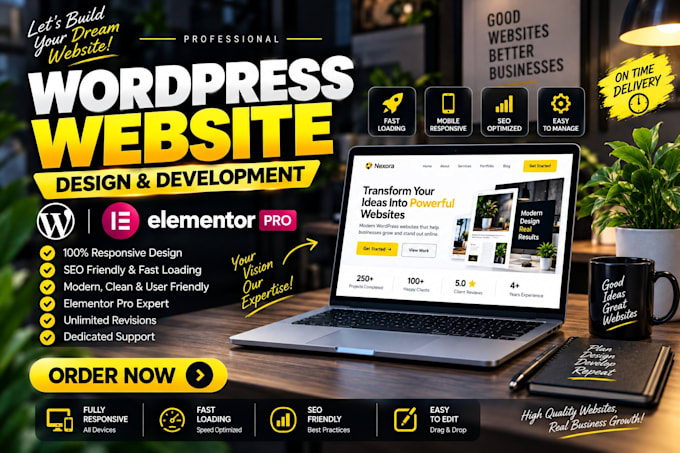 design a professional wordpress website with elementor pro