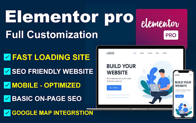 design a responsive wordpress website with elementor pro and full customization
