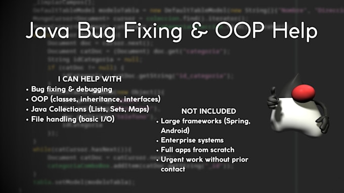 help you with java programming and fix your code