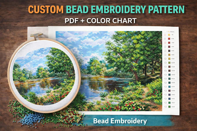 custom PDF beading embroidery pattern with full instructions