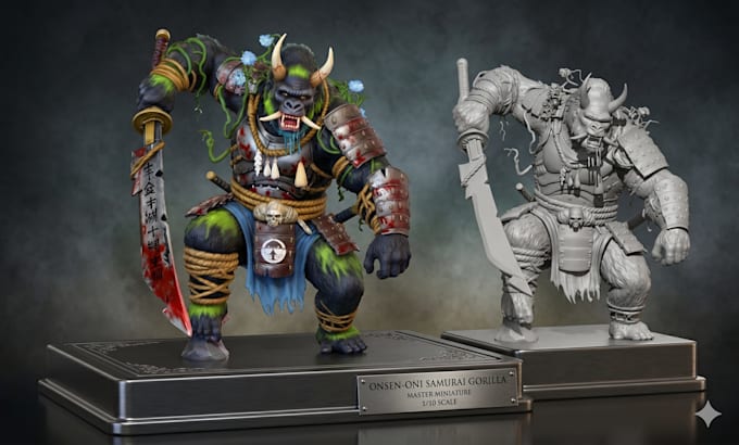 design custom stl sculptures for 3d printing, stl printable character sculptures