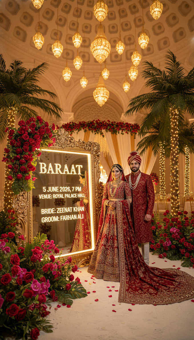 design cinematic 3d wedding video and poster invitations
