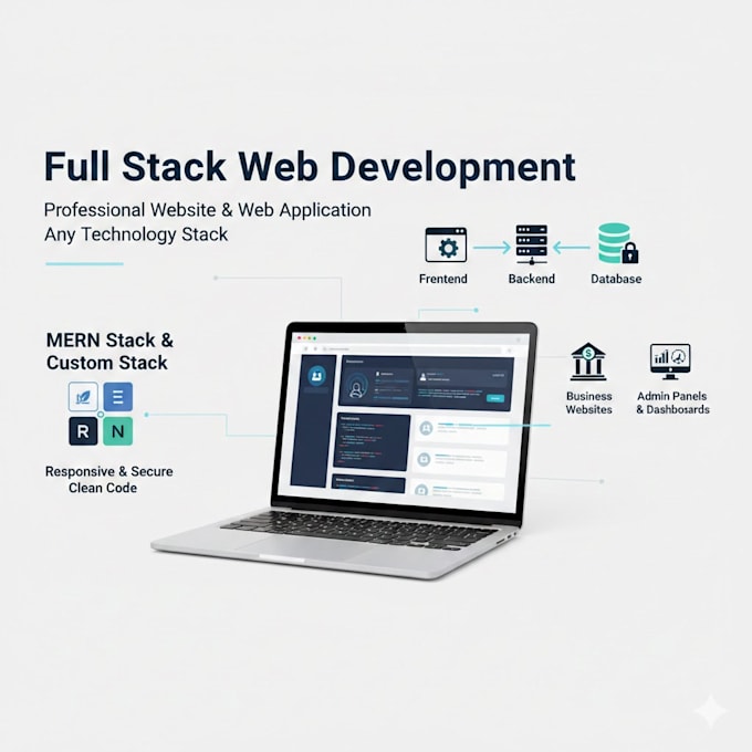 develop a full professional full stack website using any technology stack
