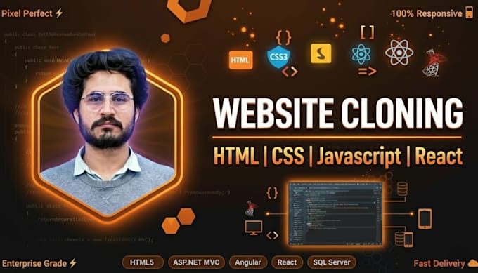 copy clone any website using HTML CSS javascript react angular
