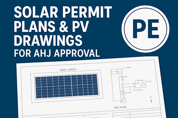Create solar permit plans and pv drawings for ahj usa city approval pe ...