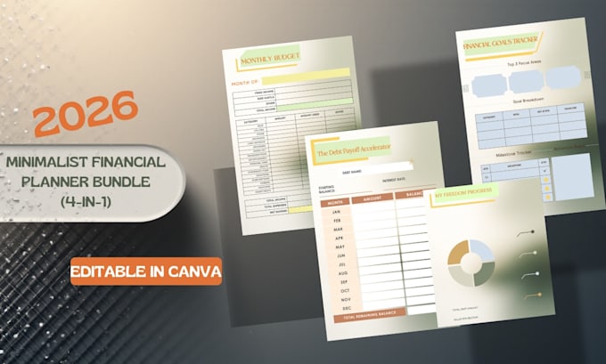 design a minimalist budget financial planner in canva
