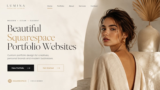 a beautiful, modern squarespace portfolio website