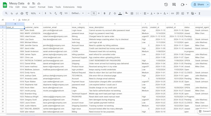 clean and standardize CSV data using postgresql