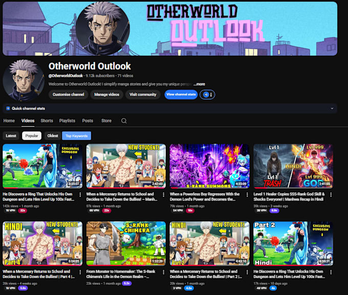 create professional anime, manhwa, manga recaps for youtube