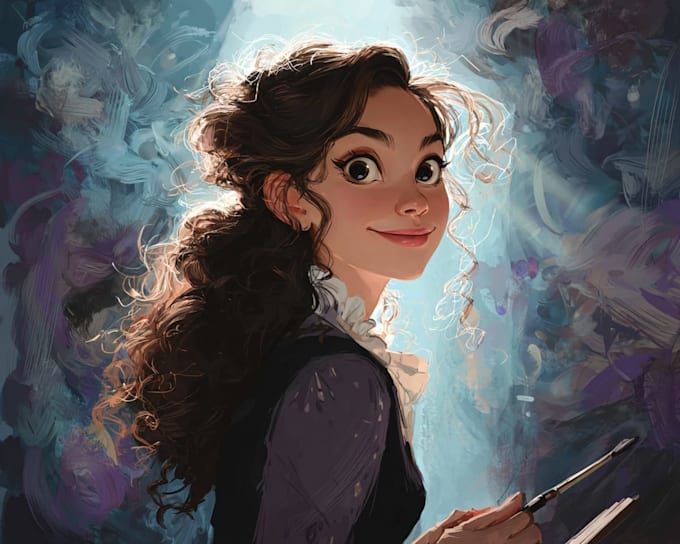 do cute disney cartoon portrait