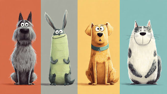 draw your dog or any pets into cartoon