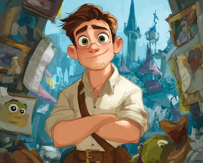 do cute disney cartoon portrait